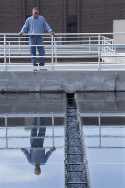 Water Man Looking at Water