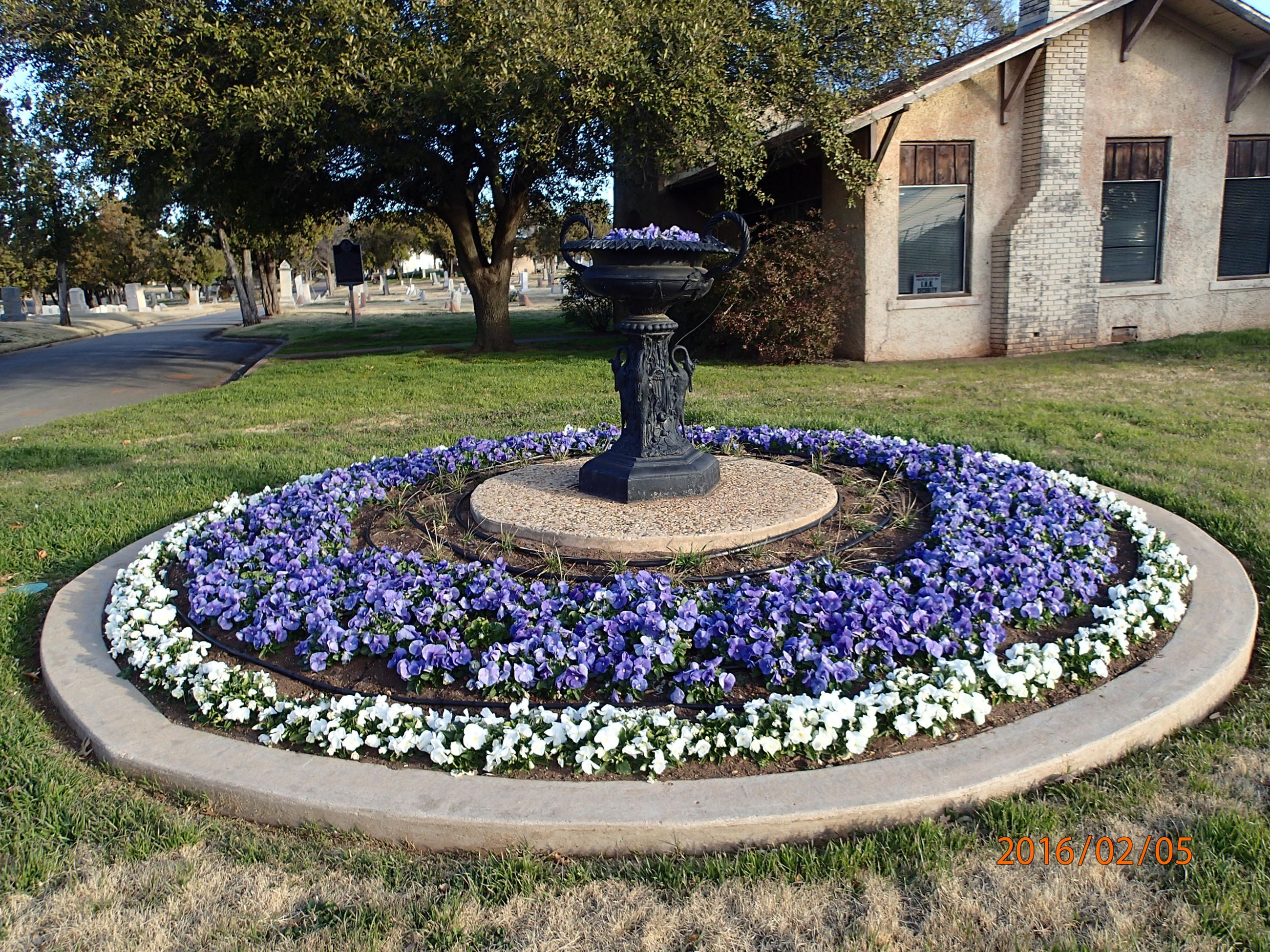 Riverside Cemetery Flowerbed and Chapel