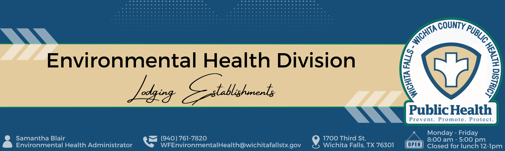 Environmental Health Lodging Establishments Top Banner