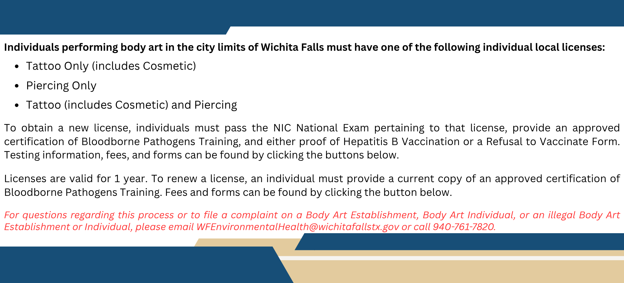 Body Art Individual Licenses 2