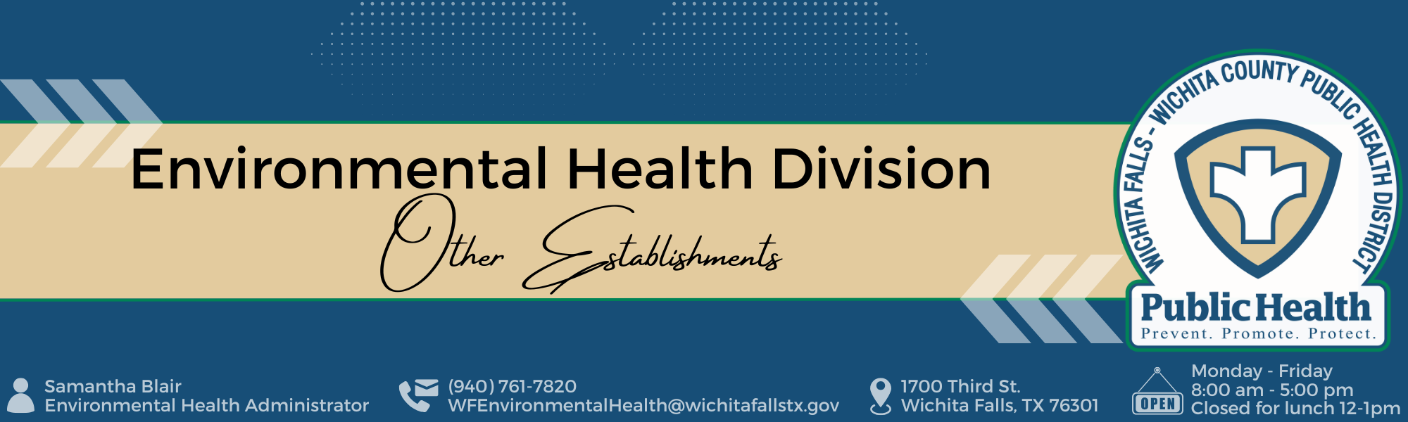Environmental Health Other Establishments Top Banner
